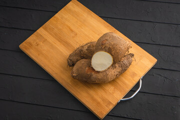 Yam or edible yam tuber - Dioscorea. healthy food