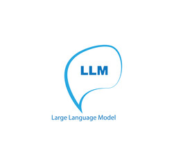 Large language model icon on white background	