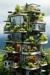 Urban Vertical Garden: A Harmonious Blend of Architecture and Nature