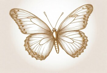 sketch lines golden butterfly portrait pencil draw (17)