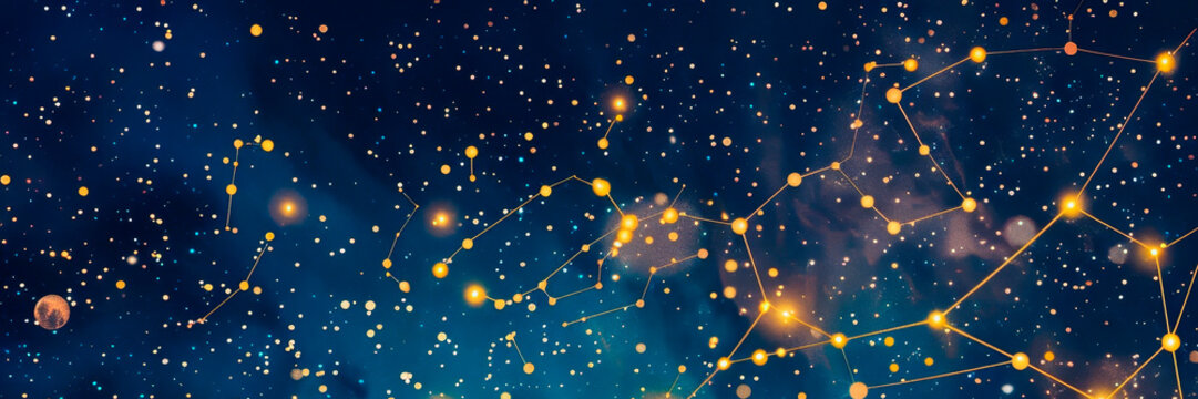 Seamless boho pattern with stars on a blue background for tarot, astrology. Magic cosmic sky, abstract esoteric ornament. Vector illustration.