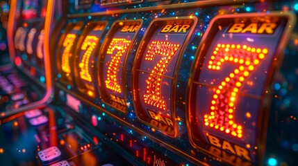 Fototapeta premium A slot machine with sevens and sevens.