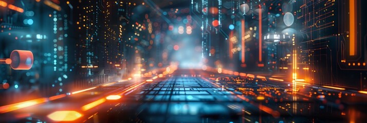 Fototapeta premium Abstract Depiction of a Futuristic Cityscape