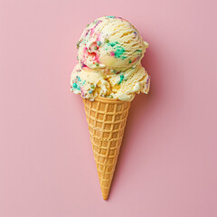 Ice cream colourful summer treat, sweet dessert in summertime, holiday food idea