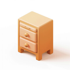 Nightstand, dresser 3D icon on white background
