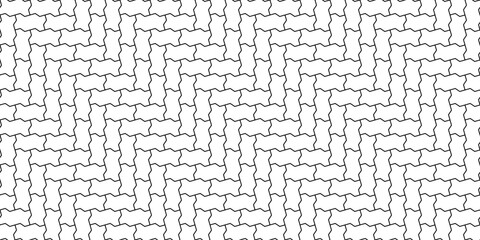 Zig zag paving blocks pattern. Seamless landscape interlocking herringbone brick texture in vector. Digital and print background wallpaper visual material. 