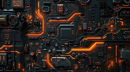 Fototapeta premium Circuit board background. Electronic computer hardware technology. Motherboard digital chip. Tech science background.