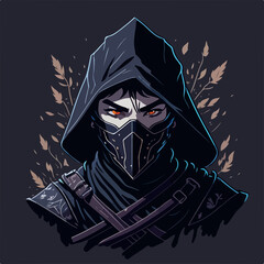 Fototapeta premium The assassin's mask is the centerpiece of this design, symbolizing their deadly prowess and mastery of disguise.
