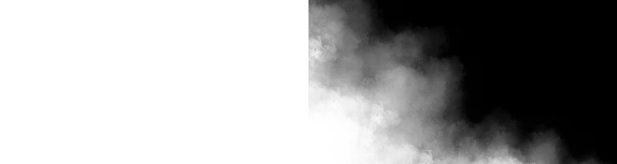 fog, smoke, translucent element for decoration. moving sideways below white clouds, haze, on a transparent and black background