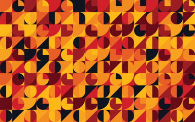 geometric circle warm color wallpater or background vector