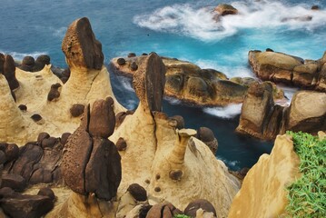 台湾の奇岩　和平島公園