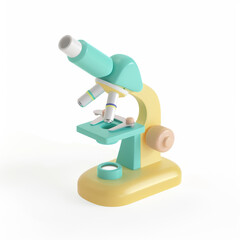 Microscope 3D icon on white background

