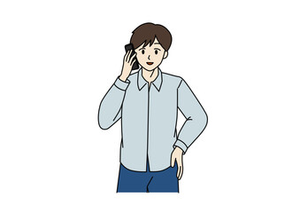 電話をかけるひと