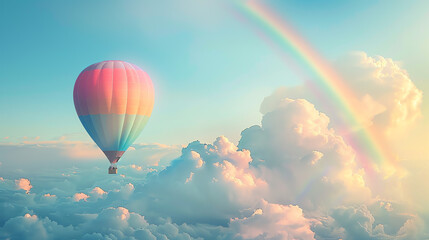 Fototapeta premium Sky Background in Cartoon Style