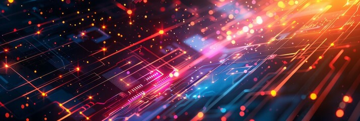 Fototapeta premium Abstract Background With Bright Lights and Lines