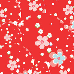 Bright colorful floral pattern. Vector illustration
