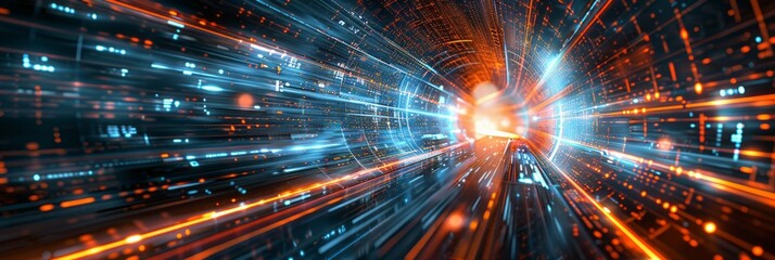 Blurry Tunnel With Light Emitting