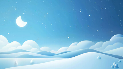 Fototapeta premium Sky Background in Cartoon Style