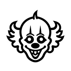 Simple clown black isolated flat icon.