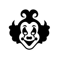 Simple clown black isolated flat icon.