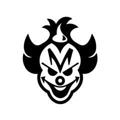 Simple clown black isolated flat icon.