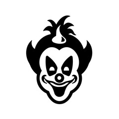 Simple clown black isolated flat icon.