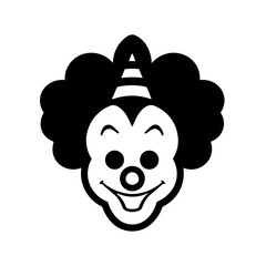 Simple clown black isolated flat icon.