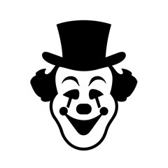 Simple clown black isolated flat icon.