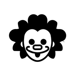 Simple clown black isolated flat icon.