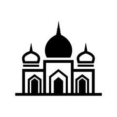 Simple mosque black isolated flat icon.