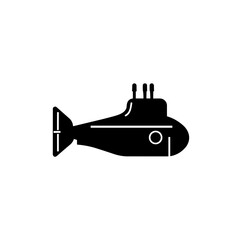 Obraz premium Simple boat submarine black isolated flat icon.