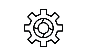 Flat Gear icon symbol vector Illustration.
