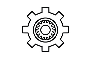 Obraz premium Flat Gear icon symbol vector Illustration.
