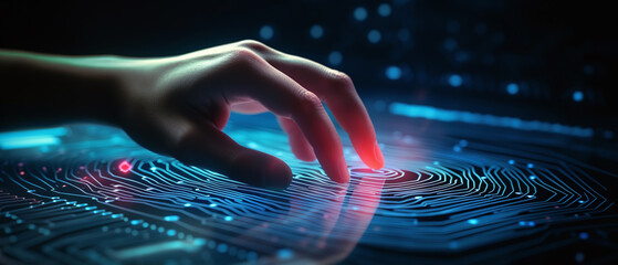 Person using a fingerprint scanner.