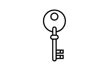 key icon flat vector illustration.