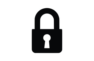 Naklejka premium Flat lock icon symbol vector Illustration.