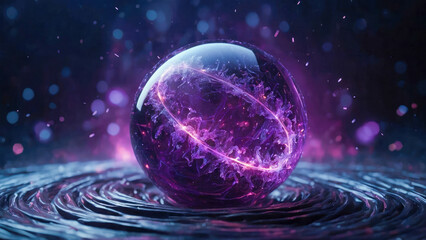 Abstract purple sphere magical glowing