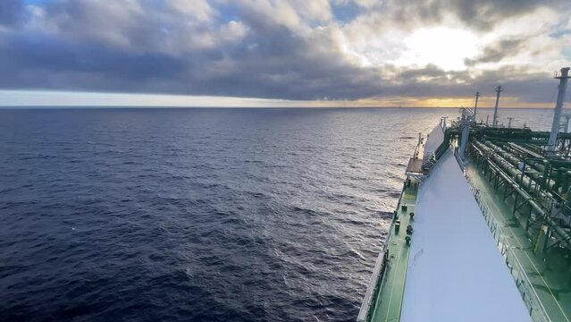 LNG vessel crossing the Ocean