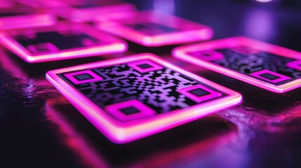  A tight shot of a cell phone displaying QR codes on both its front and rear sides