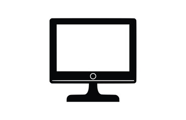 Flat Monitor screen icon symbol vector Illustration.