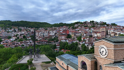 Veliko Tarnovo drone panorama view