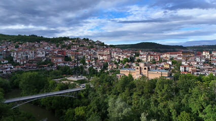 Fototapeta premium Veliko Tarnovo drone panorama view