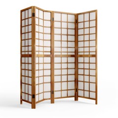 Rendered flat Shoji screen in a realistic 3D object