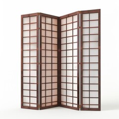 A Japanese room divider featuring glass panels