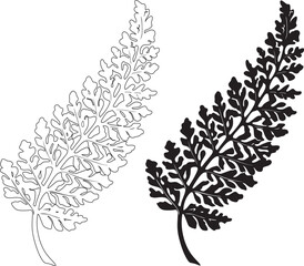 Silver fern leaves silhouette vector design handmade  © master2d