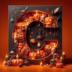Illustration of Alphabet Themed Halloween