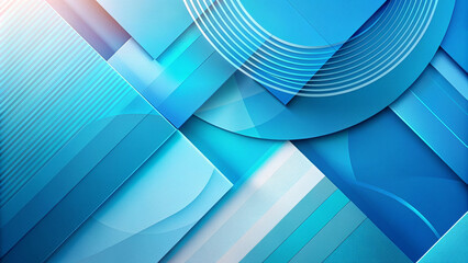 Abstract Design with Overlapping Geometric Shapes in Shades of Blue - Dynamic Textured Patterns with Light and Shadow for Modern Digital Wallpaper, Graphic Design, or Creative Artistic Projects.