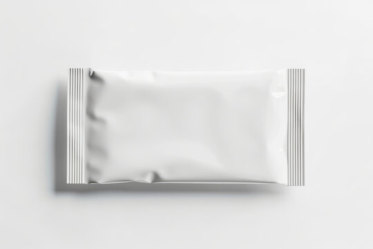 Overhead flat lay view of energy protein bar or chocolate bar snack packaging template design