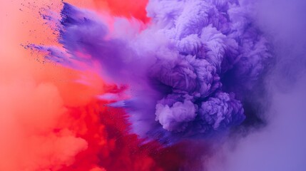 Fototapeta premium A lively and bright powder spectacle, from red to purple