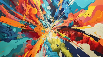 A vibrant color narrative, unfolding in an explosion